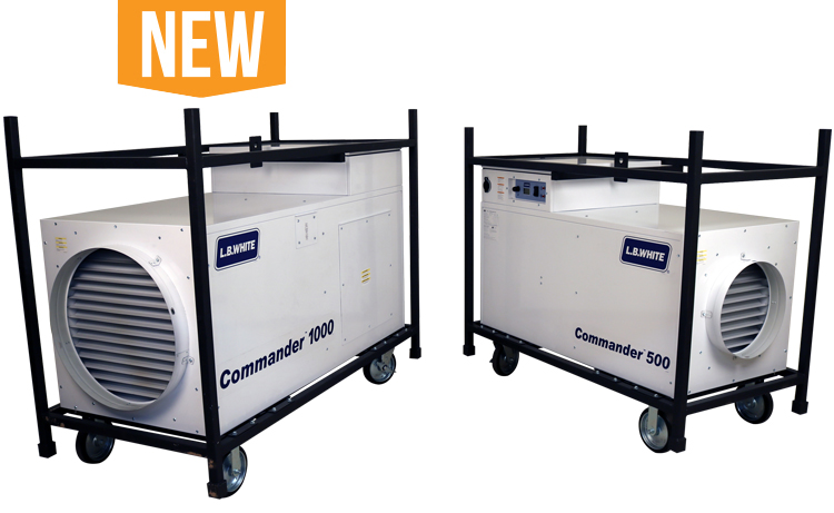 Commercial Grade L.B. White Commander Make-up Air Unit for Industrial and Construction Sites